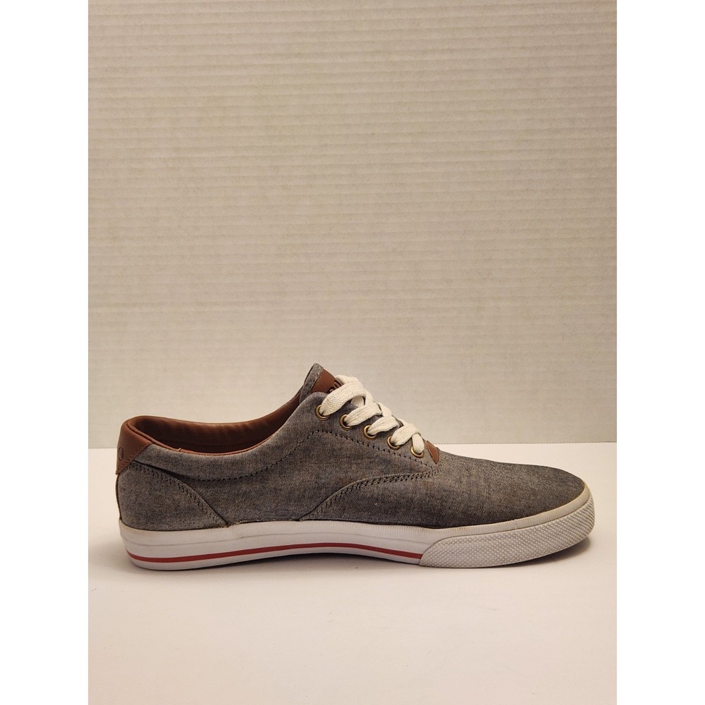 Polo Ralph‎ Lauren Vaughn Red & Gray Canvas Mens Shoes Sz 12D Preppy Ohio State - Picture 4 of 10